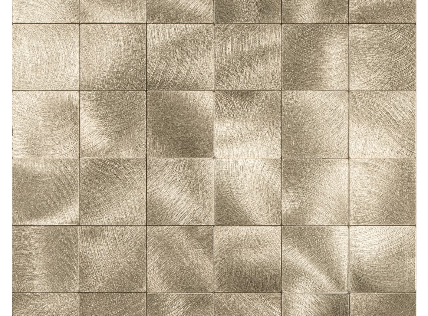 Oppio XL Geborsteld Goud - Grote blokken - Zelfklevend Mozaiek 305x305x4mm