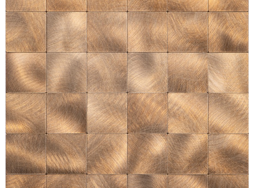 Oppio XL Geborsteld Brons - Grote blokken - Zelfklevend Mozaiek 305x305x4mm