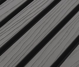 €28 Per Stuk - SILVER GREY - Zwarte strepen - Gevelbekleding – Composiet | 290 x 22 cm | Gevel | Tuin