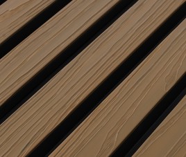 €28 Per Stuk - TEAK - Zwarte strepen - Gevelbekleding – Composiet | 290 x 22 cm | Gevel | Tuin | 3D Houtnerf
