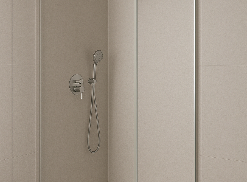 Oppio 120x280x0.8 cm - Metaal Wandpaneel ZILVER CELESTE - MES EN GROEF