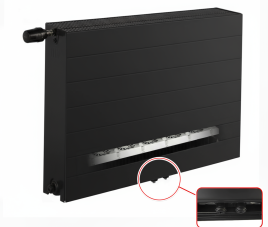40x80 cm Type 33 - 2115 Watt - E.C.A Hybride Gegroefde Paneelradiator met ingebouwde boosters - Zwart (RAL 9005)