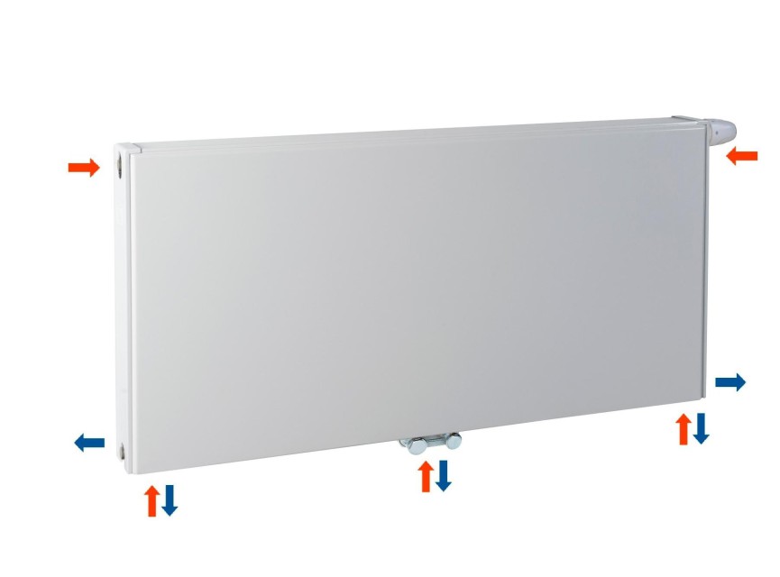 50x120 cm Type 22 - 2239 Watt - ECA Paneelradiator Compact 8 vlakke voorzijde - Wit (Ral 9016)