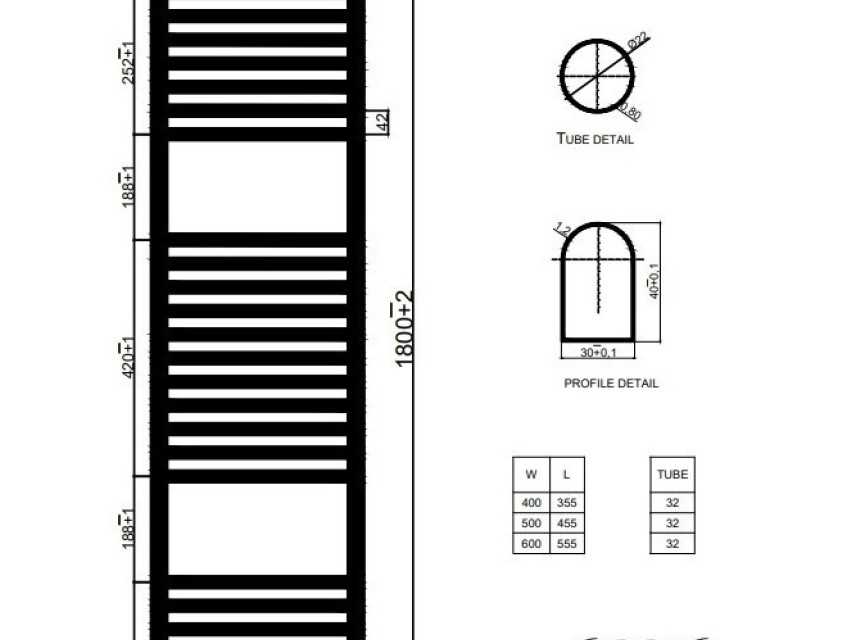 180x60 cm - Oppio ECO Digital WiFi Wit (Ral 9016) elektrische handdoekradiator