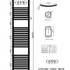 180x60 cm - 1214 Watt - Oppio handdoekradiator - Antraciet