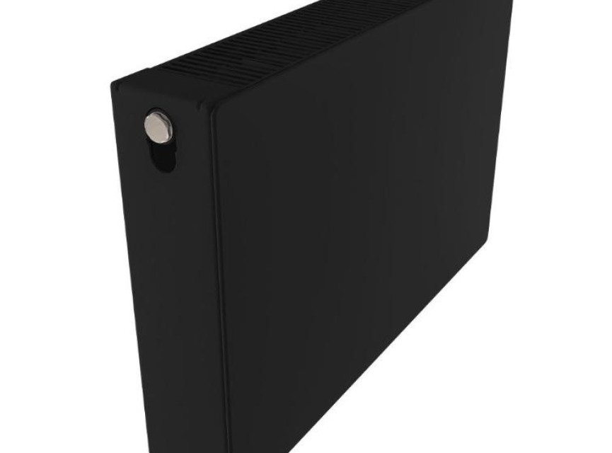 60x60 cm Type 22 - 1314 Watt - ECA Paneelradiator Compact 8 vlakke voorzijde - Mat Zwart (Ral 9005)