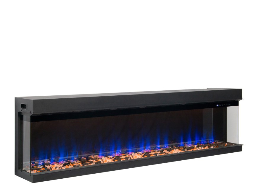 Amsterdam elektrische 3-zijdige haard 220 cm – LED Smart & Verwarming
