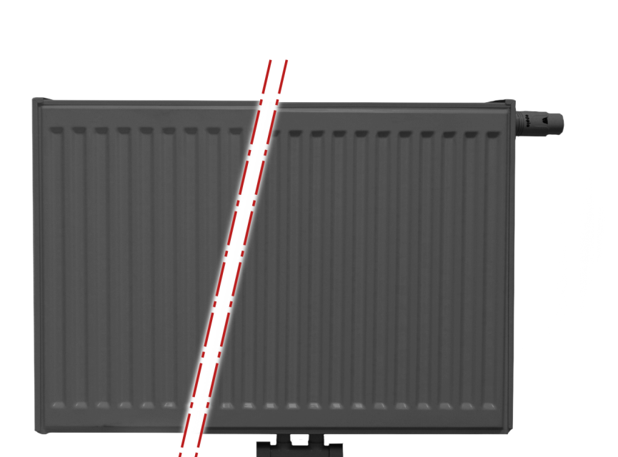 60x120 cm Type 22 - 2627 Watt - ECA Paneelradiator Compact 8 geribbelde voorzijde - Mat Zwart (Ral 9005)