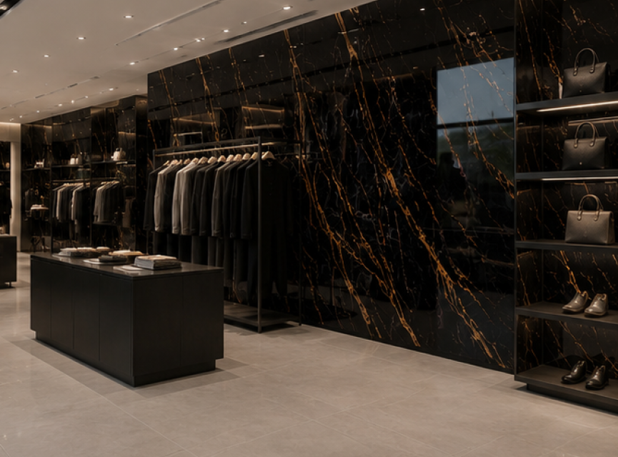 Oppio €67 PER PANEEL - PVC Wandpaneel Ceasar Black / Zwart Goud Hoogglans - 120x280x0,3 cm