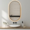 ELLIPS - 40x75 CM ( ZWART ) Toilet / Badkamerspiegel met verlichting