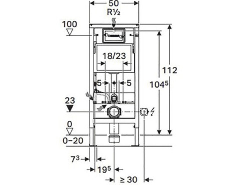 Geberit Duofix UP100 inbouwreservoir – Basic UP100 112×50×12 cm