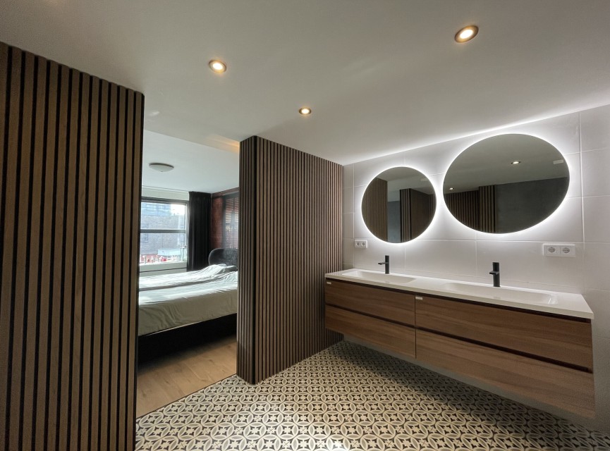 €37 Per Paneel - SUPERMAT 60x260 cm LICHT WALNOOT Eiken akoestische wand panelen lattenwand met Vilt