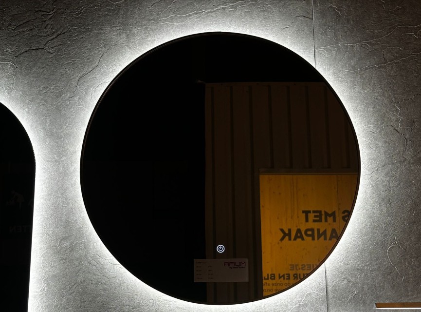 LUNA - 40 CM ( ZWART ) Badkamerspiegel met verlichting