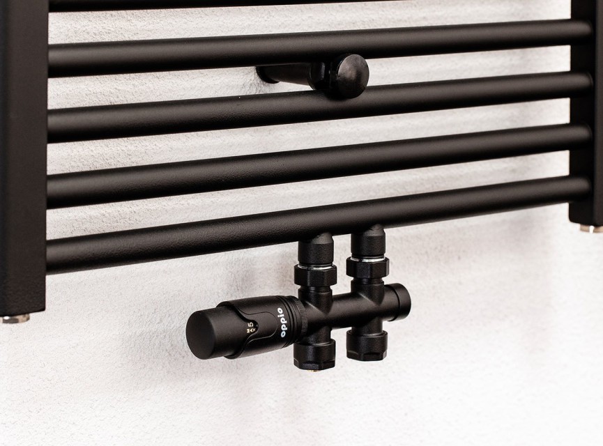 120x50 cm - 673 Watt - Oppio Handdoekradiator - Mat Zwart (Ral 9005)