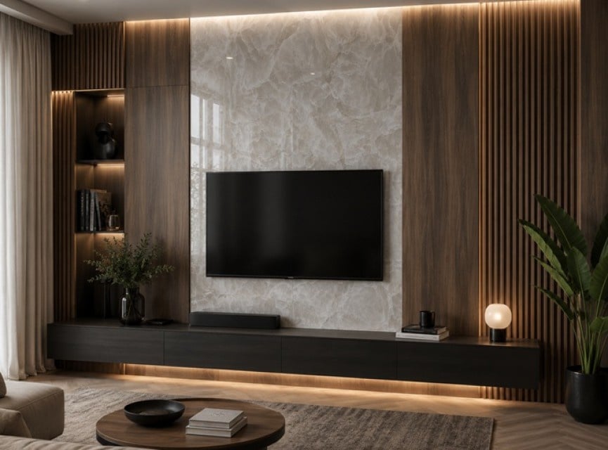 Oppio €57 PER PANEEL - 120x280x0,3 cm – Sardonyx PVC Wandpaneel Hoogglans