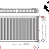 50x200 cm Type 22 - 3731 Watt - Oppio Paneelradiator Compact 6 gegroefde voorzijde - Wit (Ral 9016)