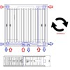 50x80 cm Type 22 - 1492 Watt - ECA Paneelradiator Compact 8 geribbelde voorzijde - Wit (Ral 9016)