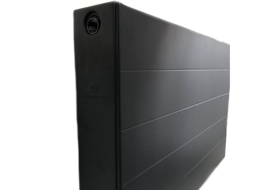 60x100 cm Type 22 - 2189 Watt - ECA Paneelradiator Compact 8 gegroefde voorzijde - Mat Zwart (Ral 9005)