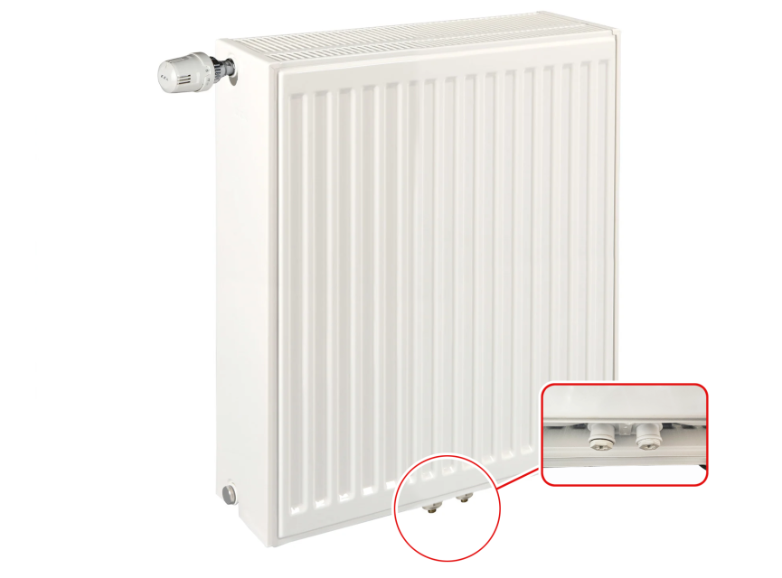 90x80 cm Type 33 - 3460 Watt - ECA Paneelradiator Compact 8 geribbelde voorzijde - Wit (Ral 9016)