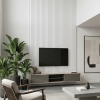 €37 PER PANEEL - 260x60 cm Wit Akoestische wand panelen lattenwand met Witte Vilt