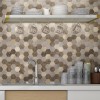 Oppio XL Bruin-Koper MIX HEXAGON - Zelfklevend Mozaiek 288x280x4mm