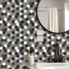 Oppio XL Grijs-Zwart MIX HEXAGON - Zelfklevend Mozaiek 288x280x4mm