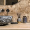Oppio XL Geborsteld Brons HEXAGON - Zelfklevend Mozaiek 291x286x4mm