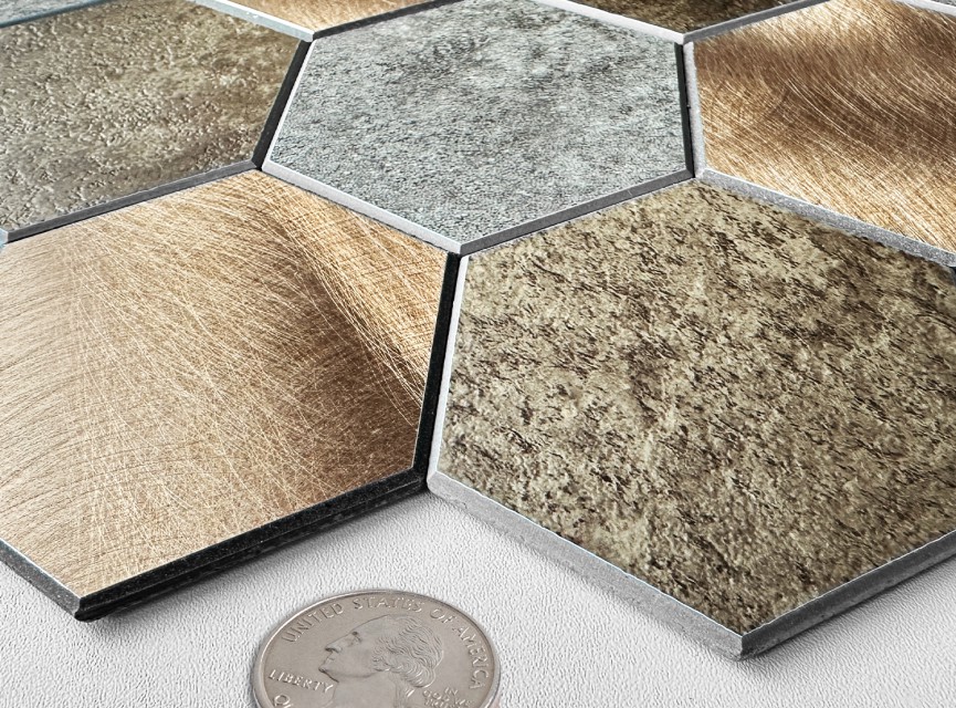 Oppio Koper XL Taupe Grijs HEXAGON - Zelfklevend Mozaiek 29.2x25.4x4mm