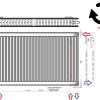 60x160 cm Type 22 - 3503 Watt - Oppio Paneelradiator Compact 6 geribbelde voorzijde - Wit (Ral 9016)
