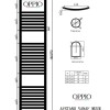 180x60 cm - 1214 Watt - Oppio Handdoekradiator - Wit (Ral 9016)