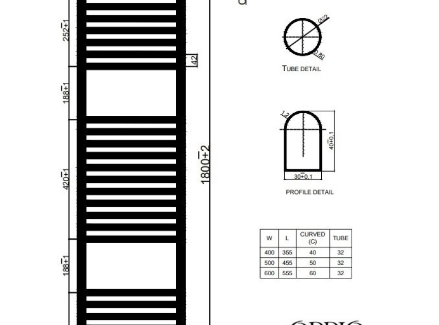 180x60 cm - Oppio Smart WiFi Antraciet elektrische handdoekradiator