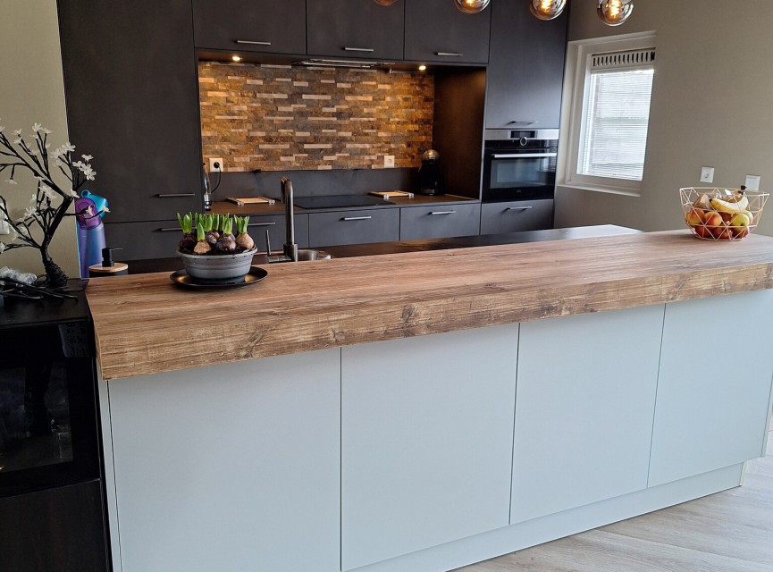 Oppio Taupe Natuursteen Wildverband - Zelfklevend Mozaiek 303x298x4mm