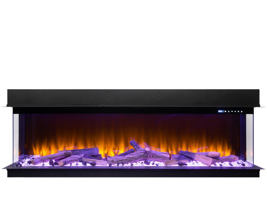 Amsterdam elektrische 3-zijdige haard 220 cm – LED Smart & Verwarming