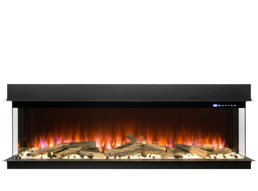Amsterdam elektrische 3-zijdige haard 220 cm – LED Smart & Verwarming