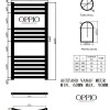 80x50 cm - 464 Watt - Oppio Handdoekradiator - Wit (Ral 9016)