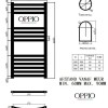 80x40 cm - 432 Watt - Oppio Handdoekradiator - Wit (Ral 9016)