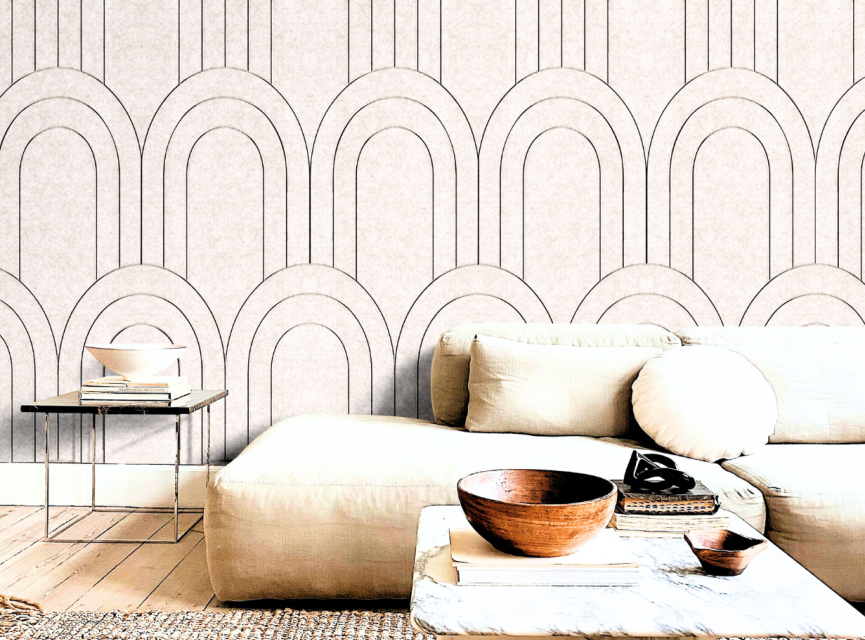 OPPIO Viltpaneel Beige - BAROK - 60x280 cm - Brandvertragend & Geluiddempend