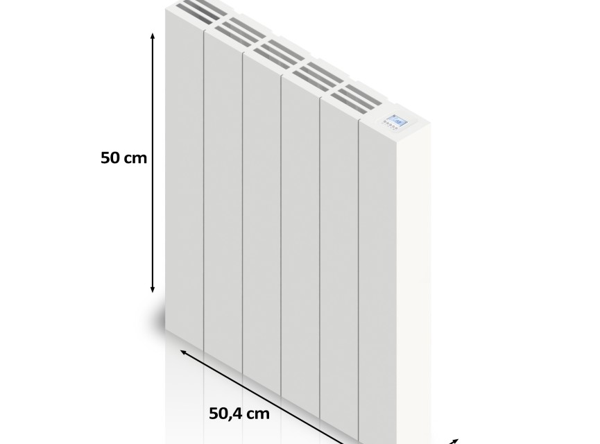 50x50,4 cm - Ambiente elektrische paneelradiator 1000 Watt - Wit (RAL 9016)