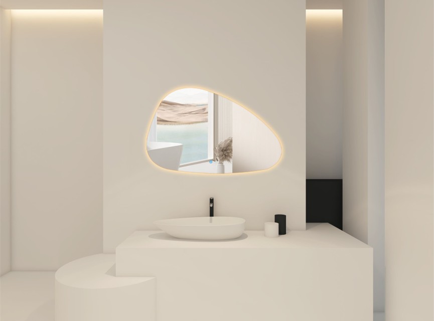 ARTSY - 100 CM ( Randloos ) Toilet / Badkamerspiegel met verlichting