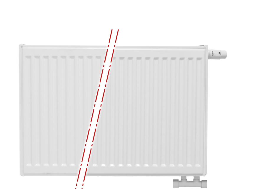 50x140 cm Type 22 - 2612 Watt - ECA Paneelradiator Compact 8 geribbelde voorzijde - Wit (Ral 9016)