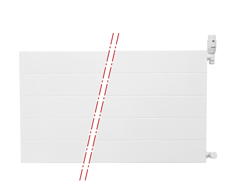 40x140 cm Type 22 - 2258 Watt - Oppio Paneelradiator Compact 6 gegroefde voorzijde - Wit (Ral 9016)
