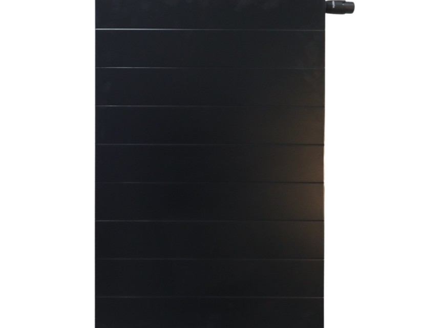 90x100 cm Type 22 - 2934 Watt - ECA Paneelradiator Compact 8 gegroefde voorzijde - Mat Zwart (Ral 9005)
