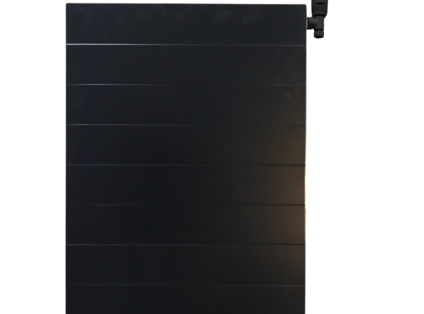 90x40 cm Type 22 - 1247 Watt - ECA Paneelradiator Compact 8 gegroefde voorzijde - Mat Zwart (Ral 9005)