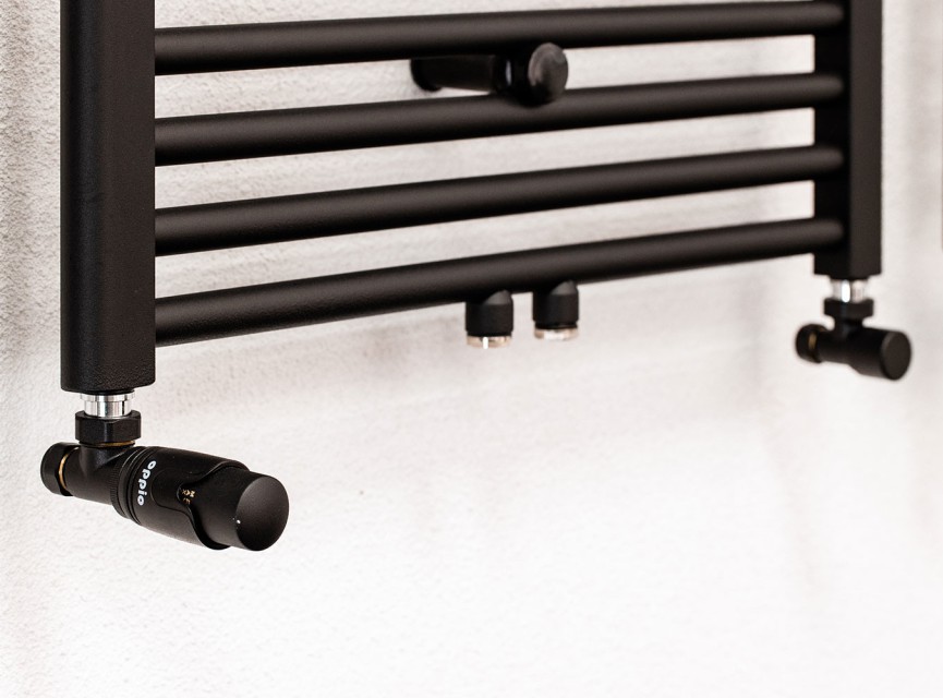 160x50 cm - 906 Watt - Oppio Handdoekradiator - Mat Zwart (Ral 9005)
