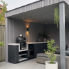 €28 Per Stuk - SILVER GREY - Zwarte strepen - Gevelbekleding – Composiet | 290 x 22 cm | Gevel | Tuin