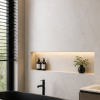 €72 PER PANEEL - 120x280x0,3 cm - PVC Wandpaneel SLATE BEIGE -  MAT
