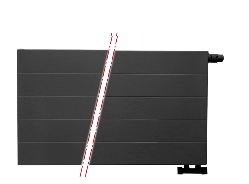 60x200 cm Type 22 - 4378 Watt - ECA Paneelradiator Compact 8 gegroefde voorzijde - Mat Zwart (Ral 9005)