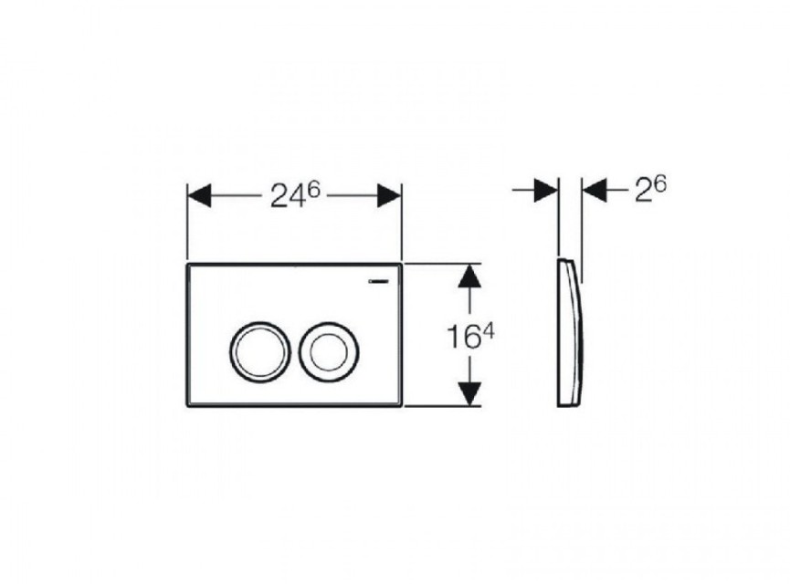 Geberit Bedieningspaneel Delta25 mat chroom – 115.125.46.5