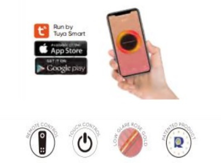 OPPIO Elektrische PRO Rechthoek Terrasverwarmer 2500W ( STAAND ) - WIFI FUNCTIE - ZWART