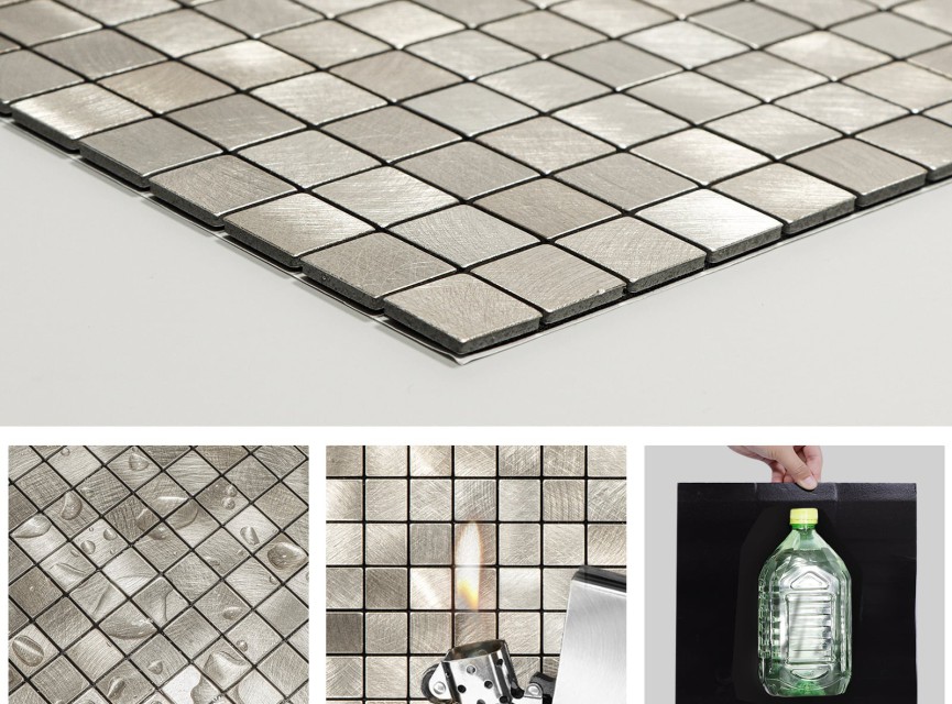 Oppio Geborsteld MINI blokjes Goud - Zelfklevend Mozaiek 265x265x4mm